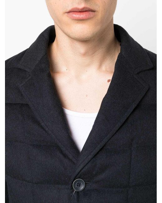 Herno Black Single-Breasted Padded Blazer for men