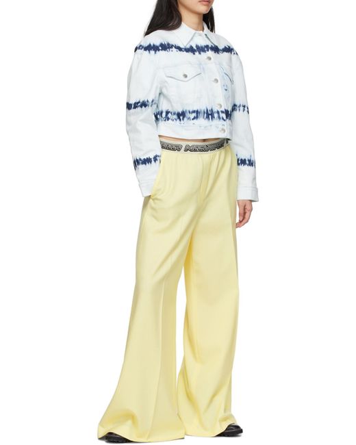 Stella McCartney Natural Logo Tape Wide-Leg Trousers