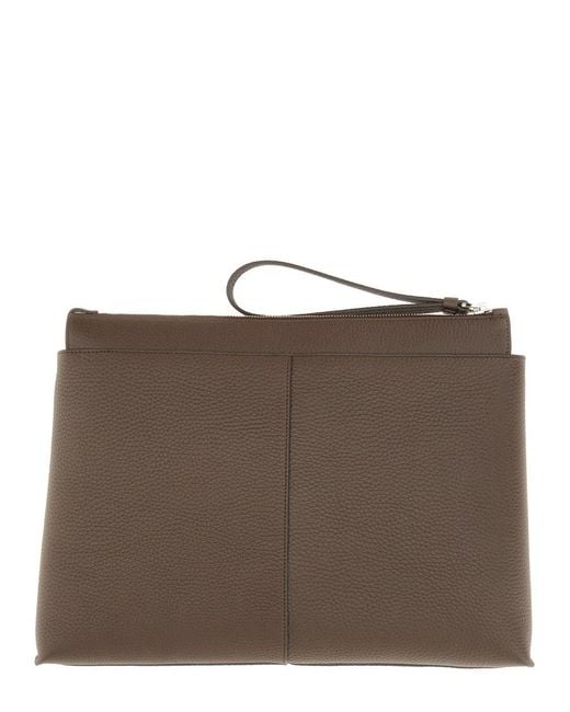 Tod's Brown Document Holder Pouch for men