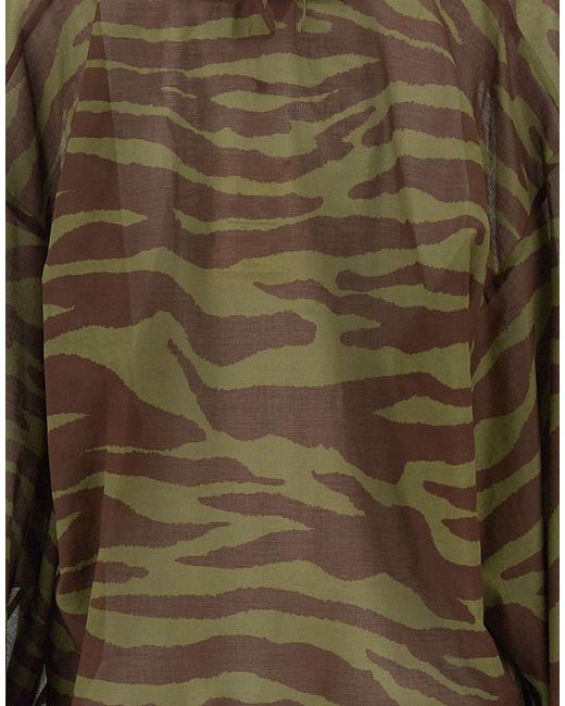 The Attico Brown The V-Neck Printed Mini Dress