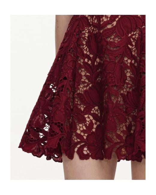Self-Portrait Red Lace Mini Dress