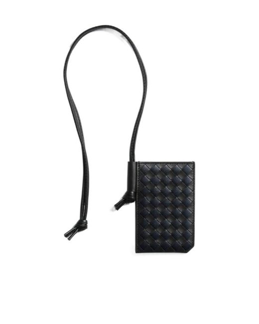 Bottega Veneta Black Intrecciato Piccolo Badge Holder for men