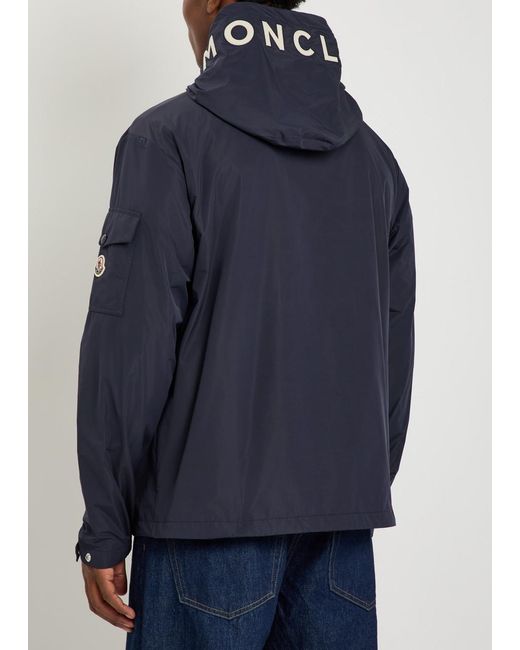 Moncler Blue Hooded Zip Jacket for men