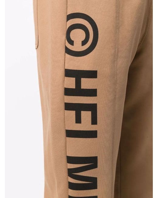 Helmut Lang Natural Logo-Print Track Pants for men