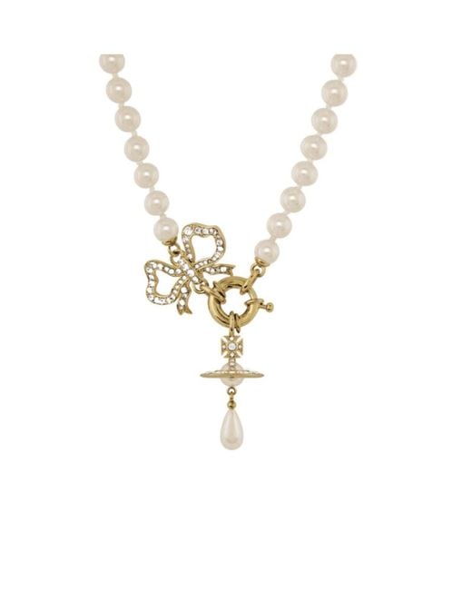 Vivienne Westwood Metallic Rigoberta Pearl Necklace
