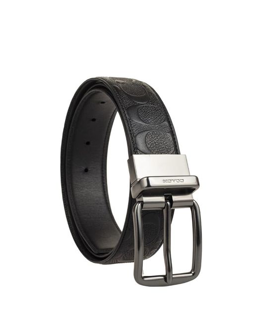 COACH Black Logo Belt for men