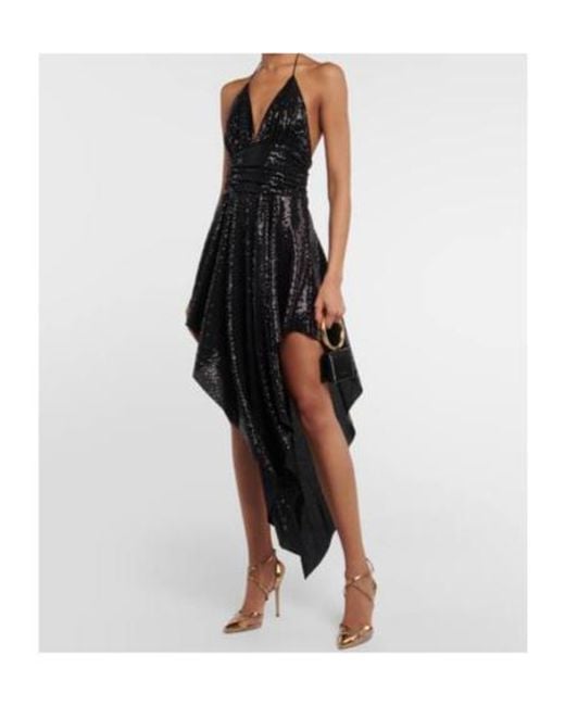Alexandre Vauthier Black Sequined Halterneck Minidress