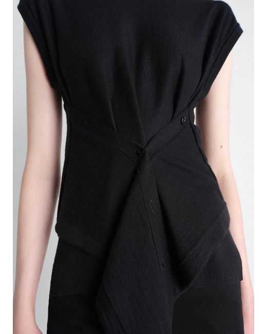 Lemaire Black Sleeveless Buttoned Knitted Top