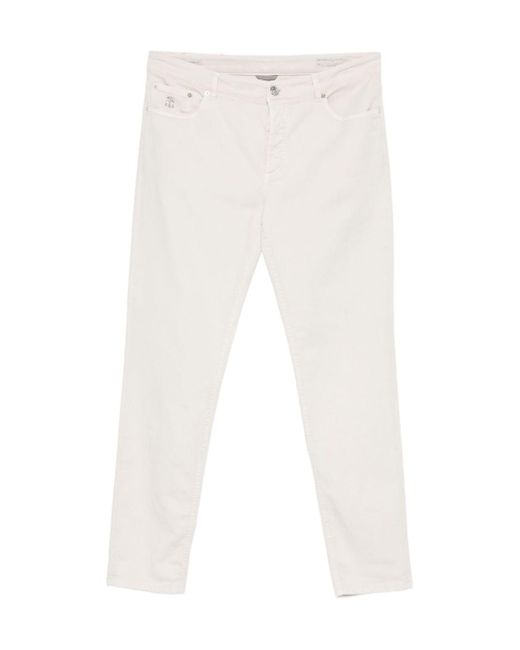 Brunello Cucinelli White Straight-Leg Jeans for men