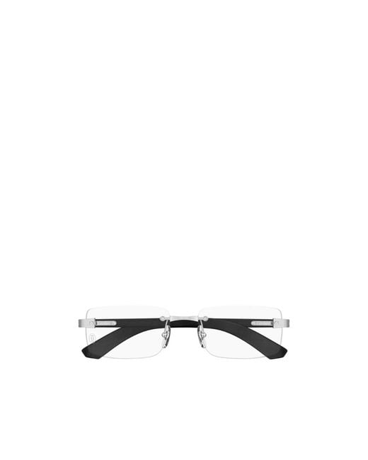 Cartier White Santos De Rectangle Frameless Glasses for men
