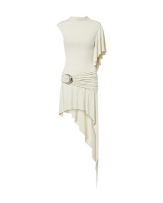 De La Vali White Titan Jersey Minidress