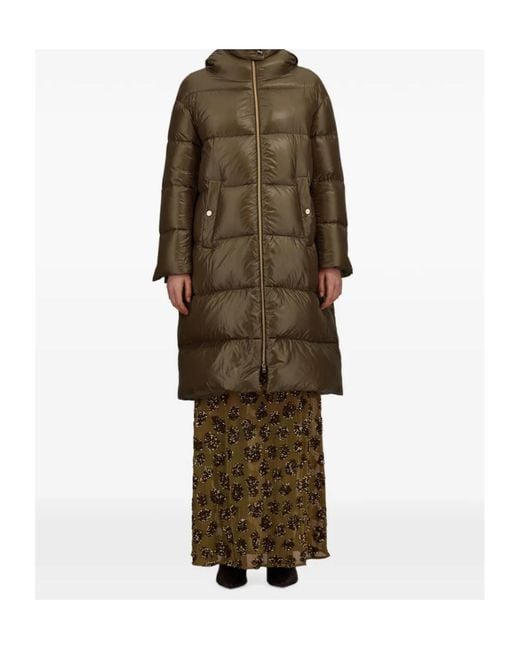 Herno Green Quilted Hooded Down Jacket