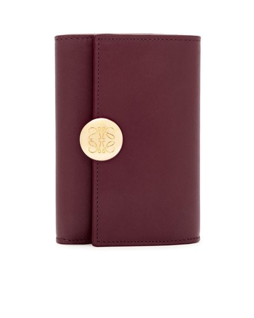Loewe Purple Logo Detailed Foldover Top Wallet
