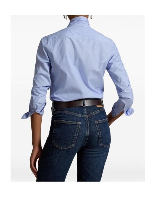 Polo Ralph Lauren Blue Logo-Embroidered Buttoned Shirt