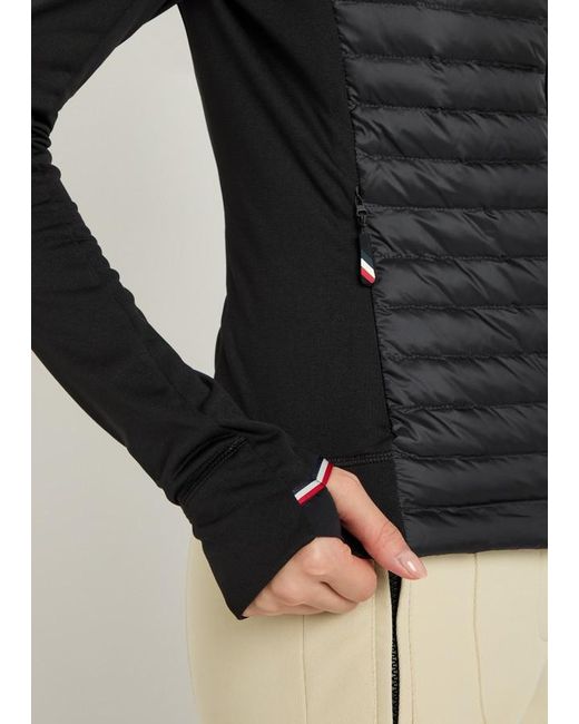 Moncler Blue Quilted Shell And Jersey Jacket