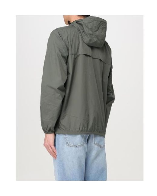 K-Way Gray Logo Zip-Up Jacket for men