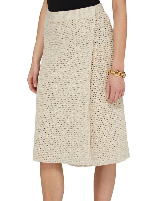 Bottega Veneta Natural Elastic Waist Skirt