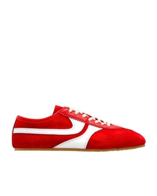 Dries Van Noten Red Lace-Up Sneakers for men