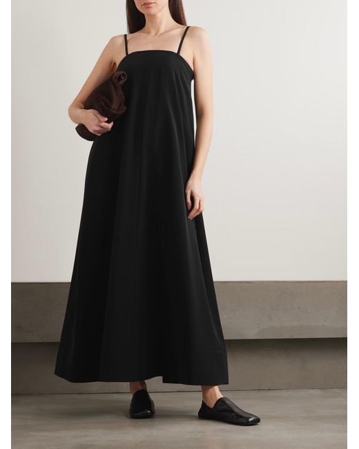 Joseph Black Banna Satin-Twill Gown