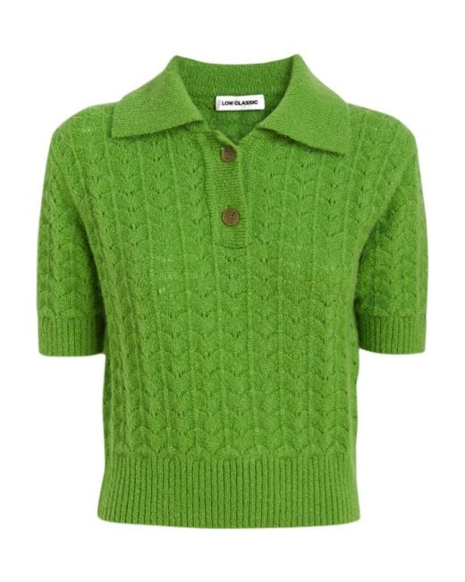 Low Classic Green Cropped Knitted T-Shirt