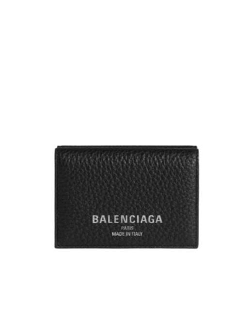 Balenciaga Black Logo Printed Credit Mini Wallet for men