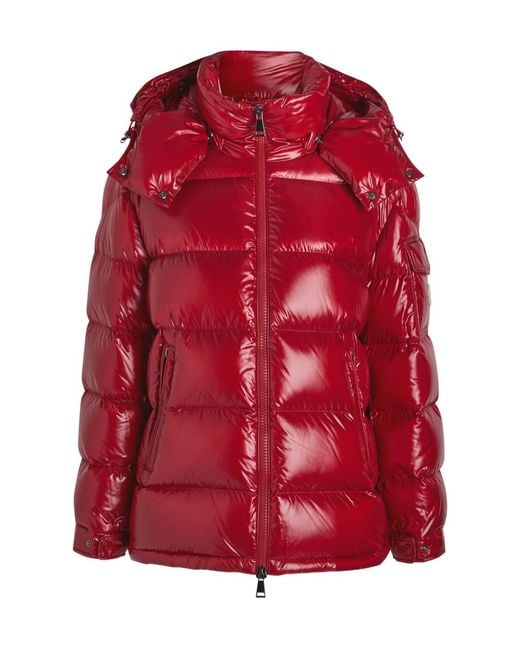 Moncler Red Maire Quilted Hooded Shell Jacket