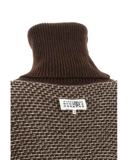 MM6 by Maison Margiela Multicolor Long-Sleeve High-Neck Knit Dress