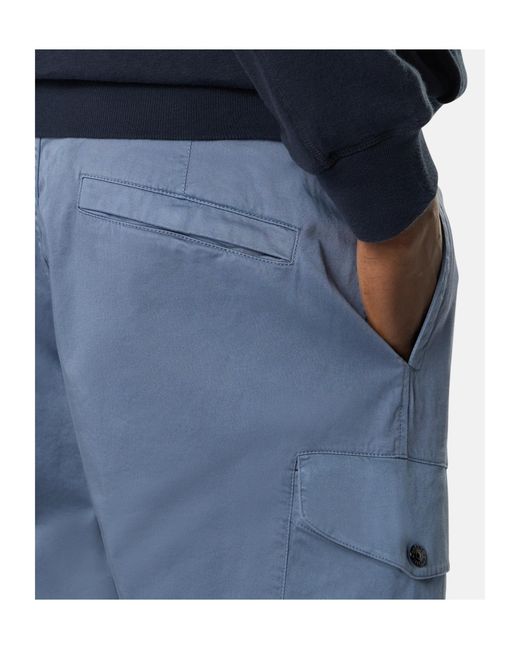 Stone Island Blue Regular Fit Cargo Trousers With Snap Pockets for men