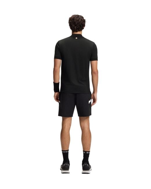 Boss Black Halfzip Standcollar Shortsleeve Polo for men