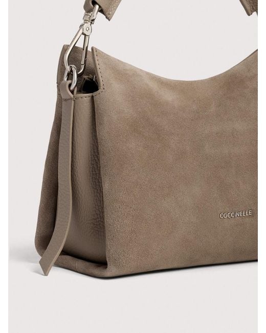 Coccinelle Brown Boheme Bimaterial Small Tote Bag