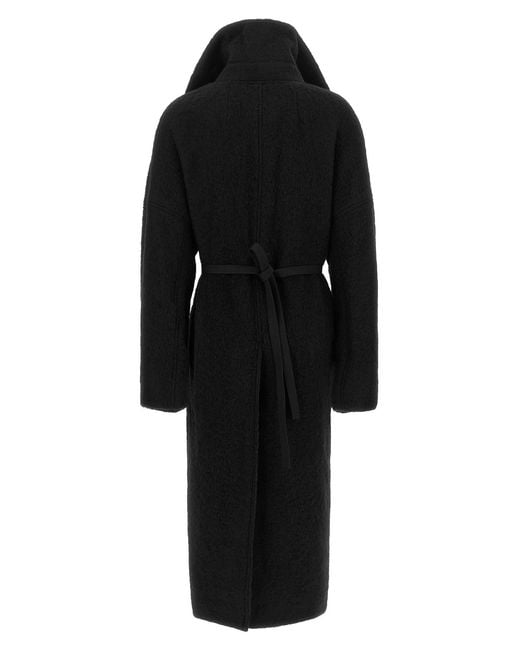 Rick Owens Black 'Dracucollar Belted' Coat