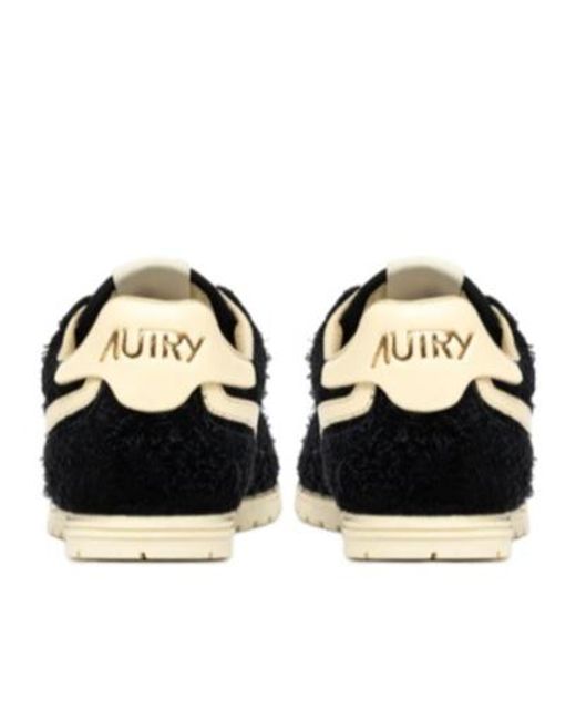 Autry Black Retro Suede Low-Top Sneakers for men