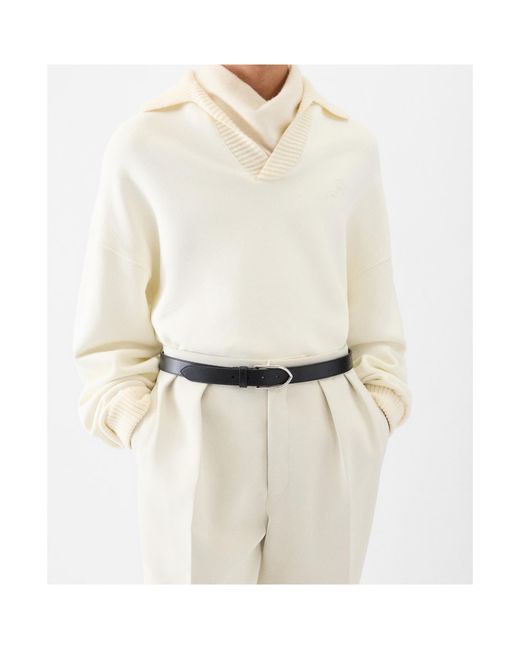 Jacquemus White The Punto Long-Sleeved Polo Shirt for men