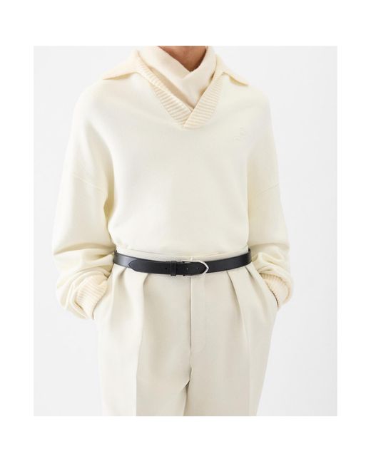 Jacquemus White The Punto Long-Sleeve Polo Shirt for men