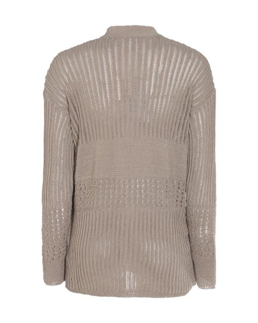 Max Mara Gray March V-Neck Button-Up Cardigan