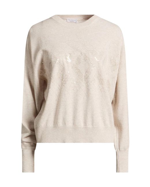 Brunello Cucinelli Natural Long Sleeves Jumpers