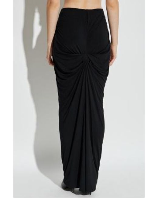 Entire studios Black Draped Midi Skirt