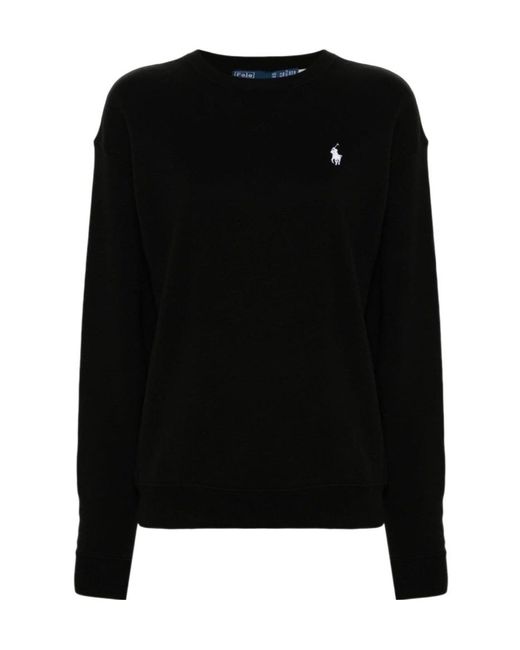 Polo Ralph Lauren Black Lightweight Fleece Crewneck Sweatshirt
