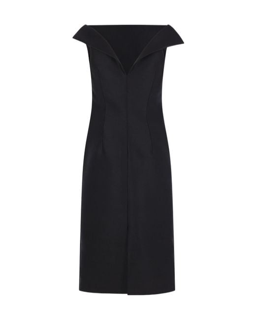 Balenciaga Black Off-Shoulder Midi Dress