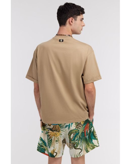 Roberto Cavalli Natural Logo-Patch T-Shirt for men