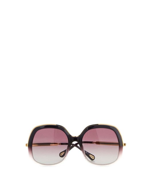 Chloé Purple Square-Frame Sunglasses