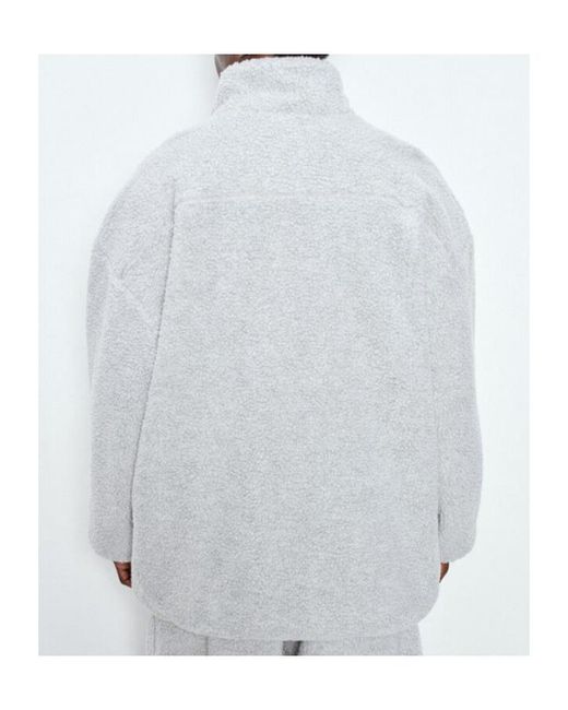 American Vintage Gray Half Zip Fleece Sweatshirt for men