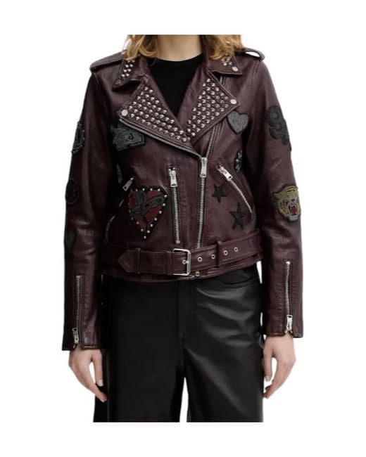 AllSaints Black College Leather Biker Jacket