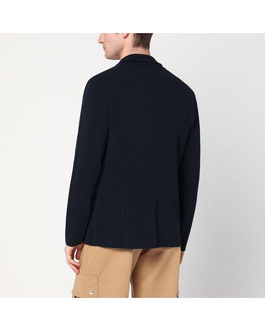 Roberto Collina Blue Textured Knit Jacket for men
