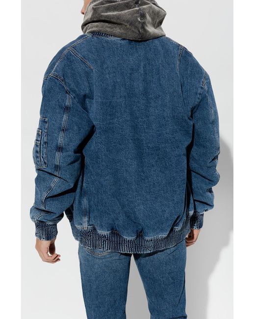 DIESEL Blue Faded Effect Denim Jacket for men