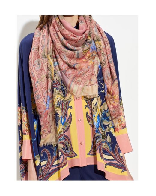 Etro Pink Patterned Scarf