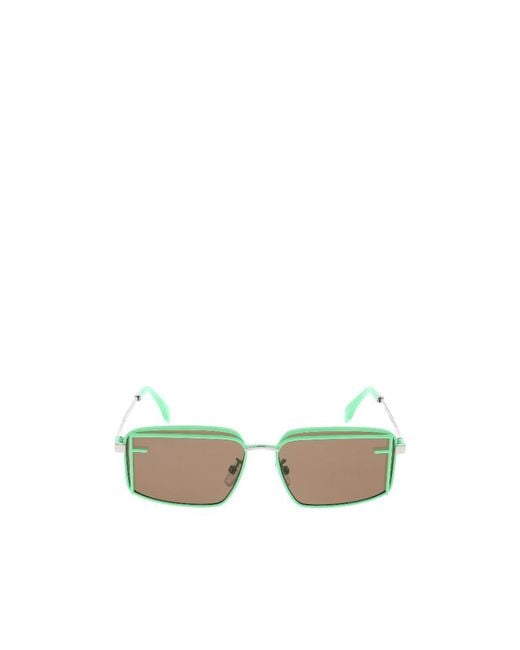 Fendi Green Eyewear Rectangular Frame Sunglasses