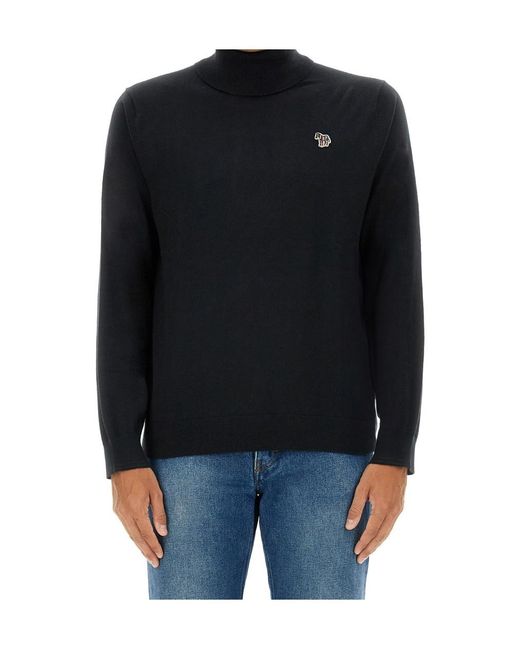 Paul Smith Blue Ps Paul Smith Zebra Roll Neck Jumper for men