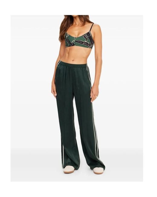 The Upside Green Marnie Wide-Leg Silk Trousers