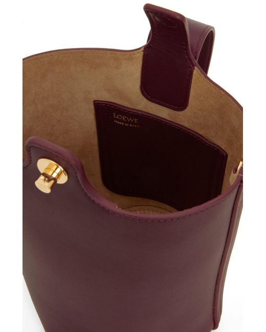 Loewe Purple Pebble Bucket Mini Bucket Bag
